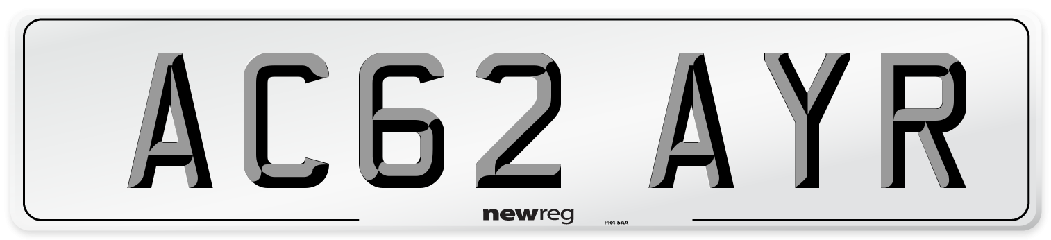 AC62 AYR Number Plate from New Reg